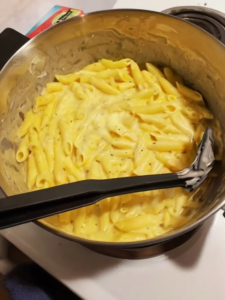 Penne Pasta with Cheese Broccoli Sauce