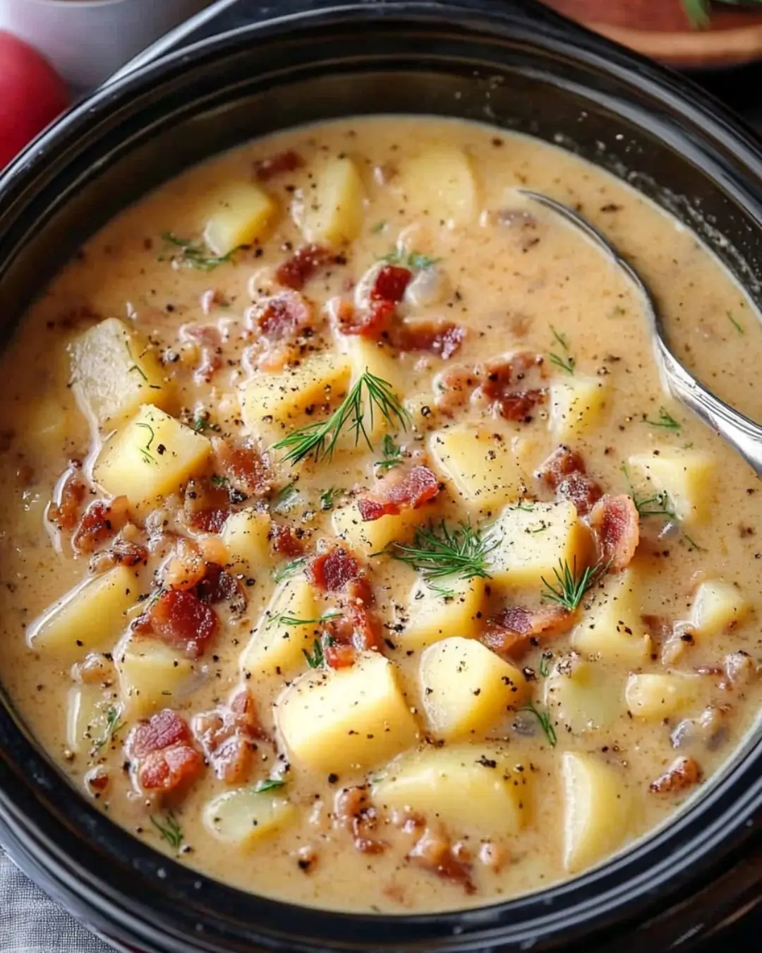 Slow Cooker Creamy Potato Bacon Soup