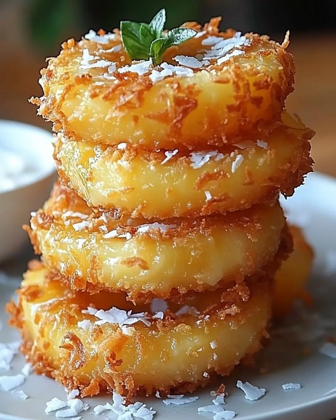 Fried Pineapple with Coconut Crust