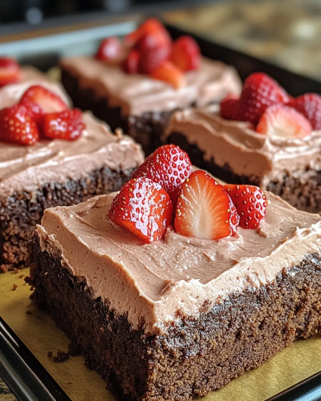 Strawberry Frosted Brownies