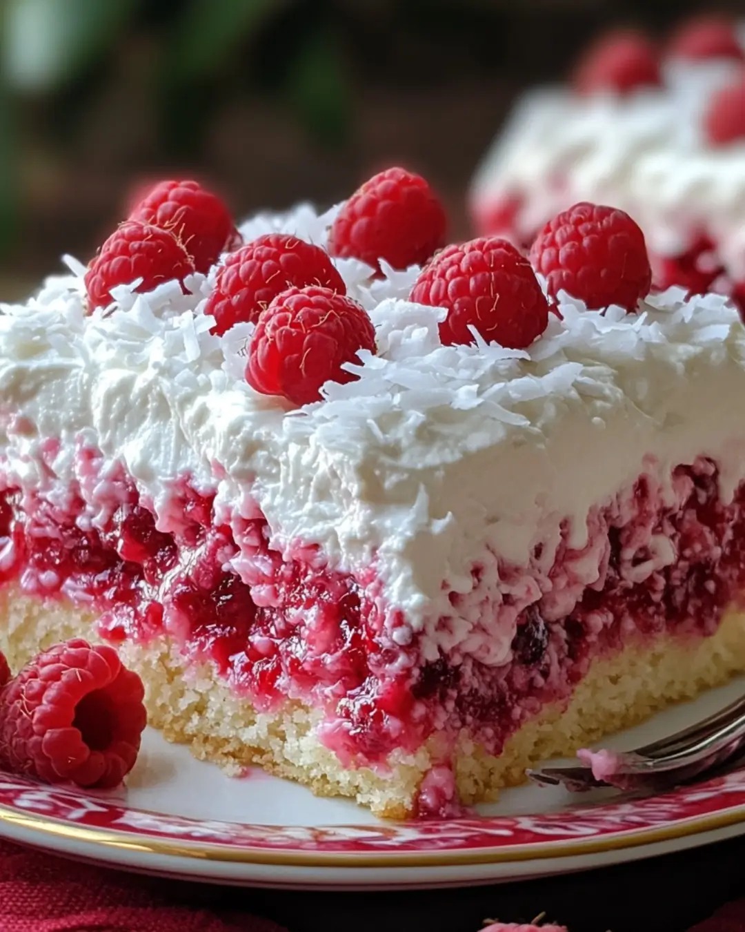 Raspberry Zinger Poke Cake