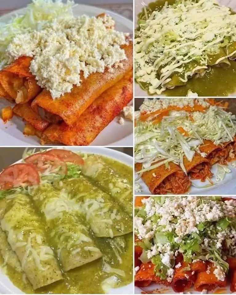 Enchiladas Suizas y Enchiladas Rojas Sencillas